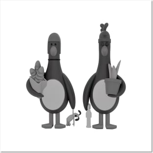 Feathers Mcgraw Penguin Black White Posters and Art